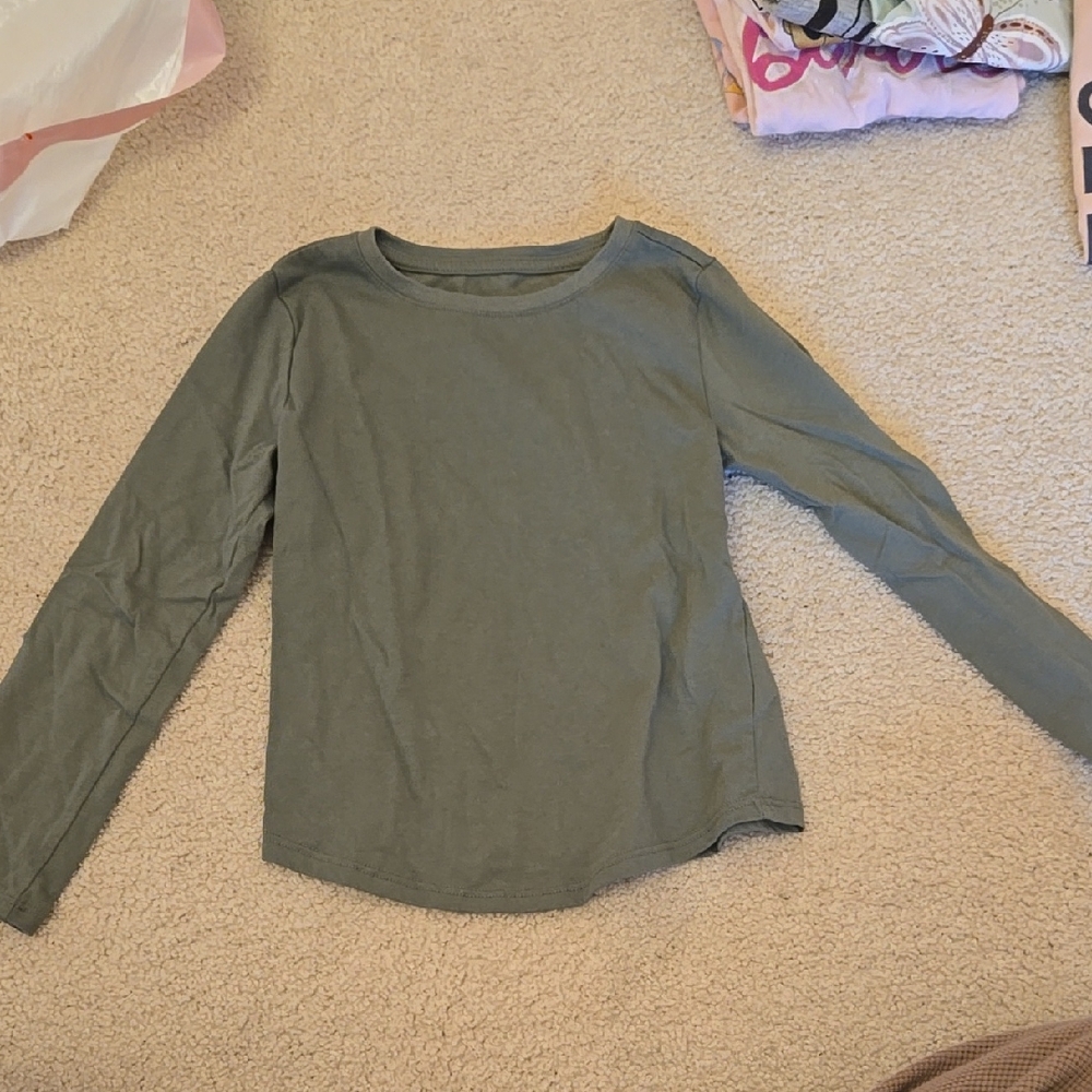 Olive Green Long Sleeve Top
